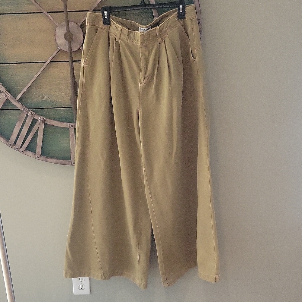 Free People We The Free Equinox Exaggerated Wide Leg Trouser In Olive - Picture 2 of 15